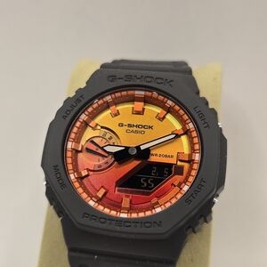 G-Shock Casio Black and Orange Watch. Ambitions Flame Collection.
